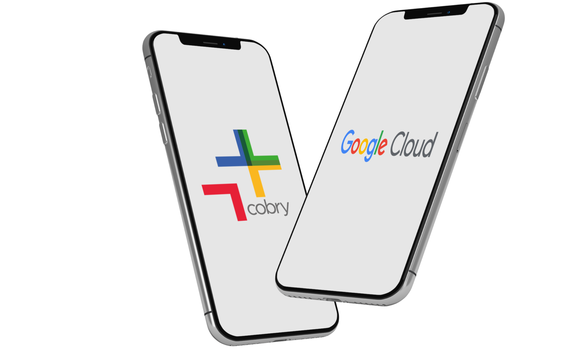 Phone devices showing cobry logo.